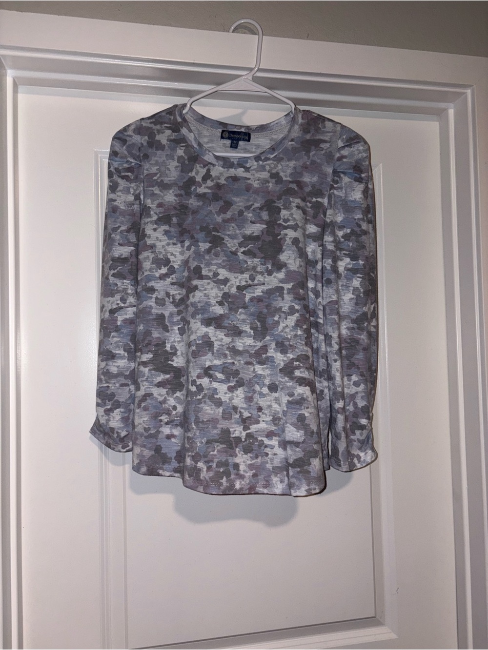 Democracy Purple, Gray, and White Camo Long Sleeve Shirt